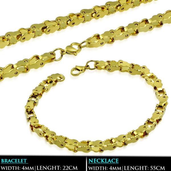 Arany színű, bizánci stílusú nemesacél ékszer szett