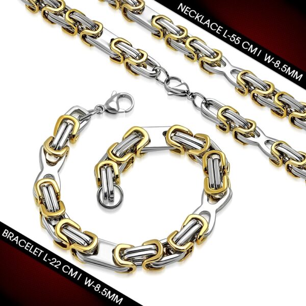 Titan arany és ezüst színű nemesacél szett