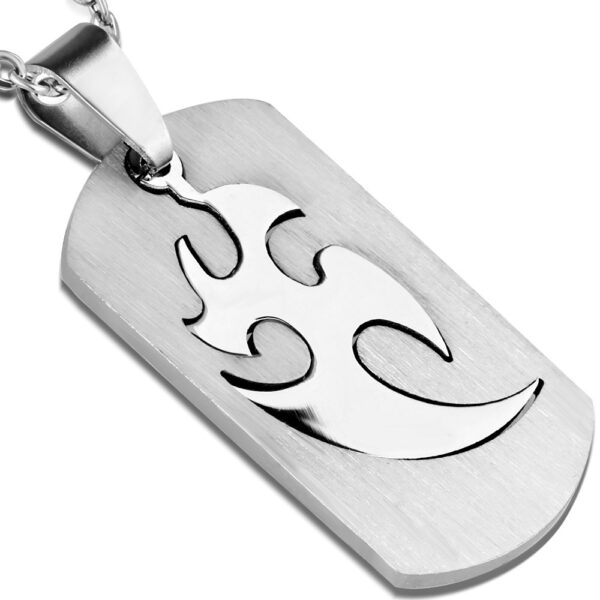 Ezüst színű, két részes nemesacél medál, Phoenix madár mintával