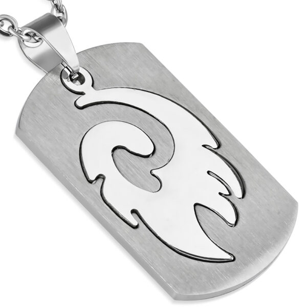 Ezüst színű, két részes nemesacél medál, nonfiguratív mintával