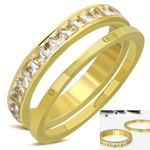 Sweet Dreams aranyszínű nemesacél gyűrű szett