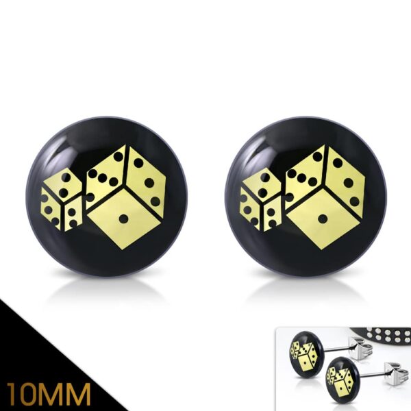 Nemesacél fülbevaló, Dobokocka mintával