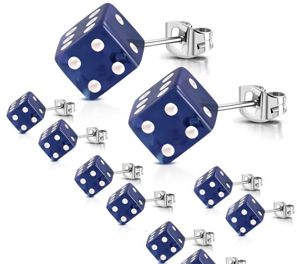 Cube - kék színű kocka fülbevaló ékszer