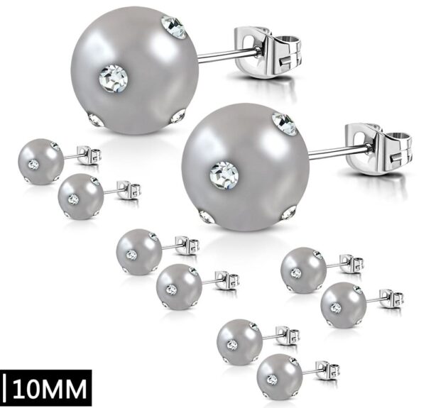 SpirkleSilver - szürke színű fülbevaló ékszer - kristállyal díszitve