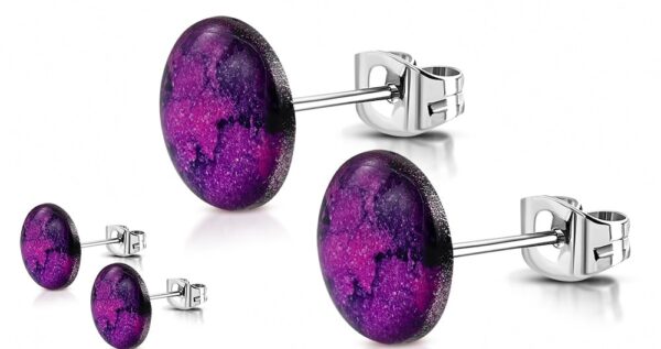 Türosz - Rózsaszín színű nemesacél fülbevaló ékszer