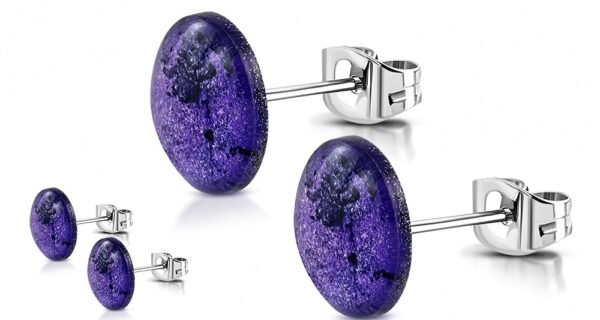 Türosz - LIla színű nemesacél fülbevaló ékszer