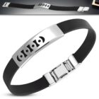 Kaucsuk karkötő, kivágott nemesacél dísszel 