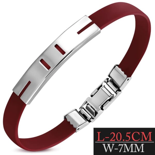 Kaucsuk karkötő, kivágott nemesacél dísszel