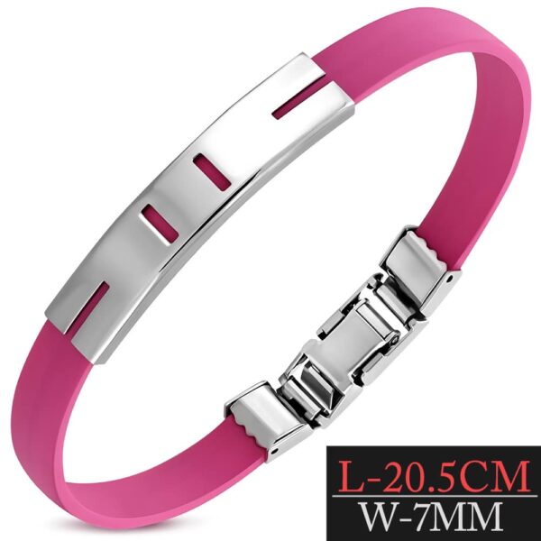 Kaucsuk karkötő, kivágott nemesacél dísszel