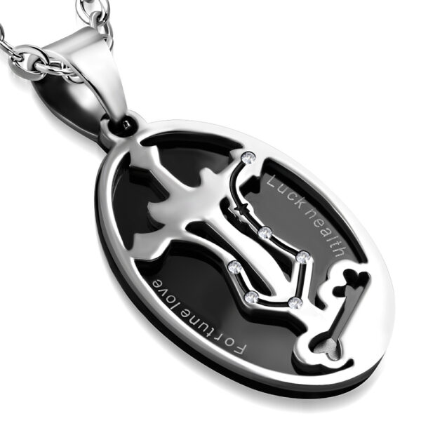 Skorpió horoszkóp, 2 részes nemesacél medál, cirkónia kristállyal