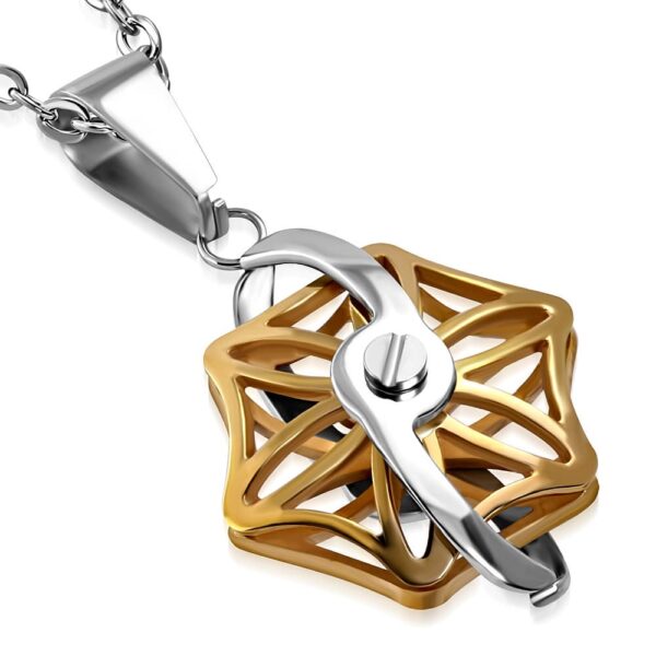 Ezüst és fekete színű, Yin-Yang mintás nemesacél  medál