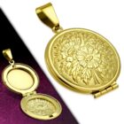 Ezüst színű, könyv alakú, kinyitható nemesacél medál 