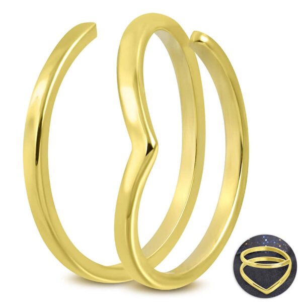 Arany színű, spirál formájú nemesacél gyűrű