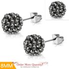 Cirkónia kristályos, gömb alakú nemesacél fülbevaló ékszer