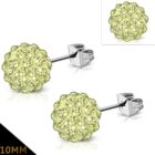 Cirkónia kristályos, gömb alakú nemesacél fülbevaló