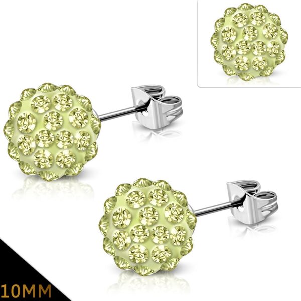 Cirkónia kristályos, gömb alakú nemesacél fülbevaló 