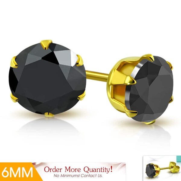 kör - fekete színű pont kristályos nemesacél fülbevaló ékszer