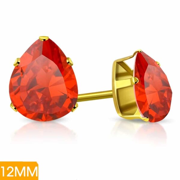 Csepp alakú cirkónia kristályos nemesacél fülbevaló ékszer