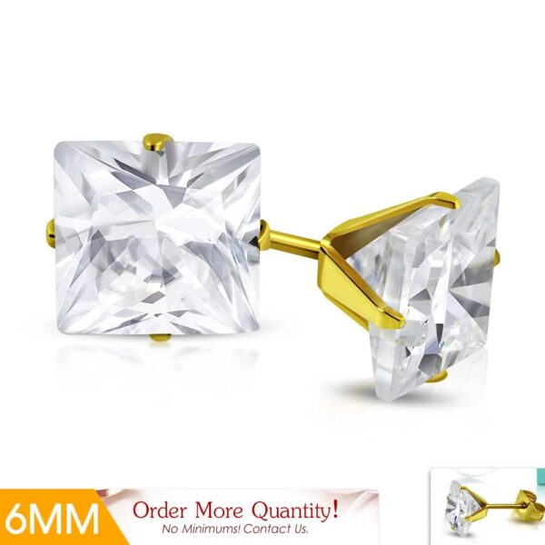 Kicsi NÉGYZET chrystal nemesacél fülbevaló ékszer