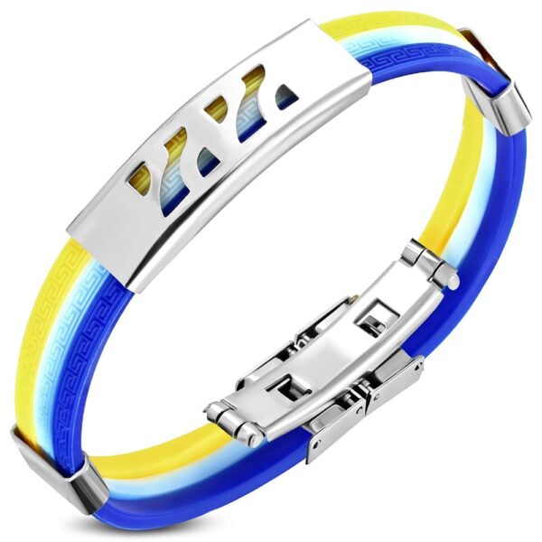 Rain - Kaucsuk karkötő nemesacélba lézervágott mintával.