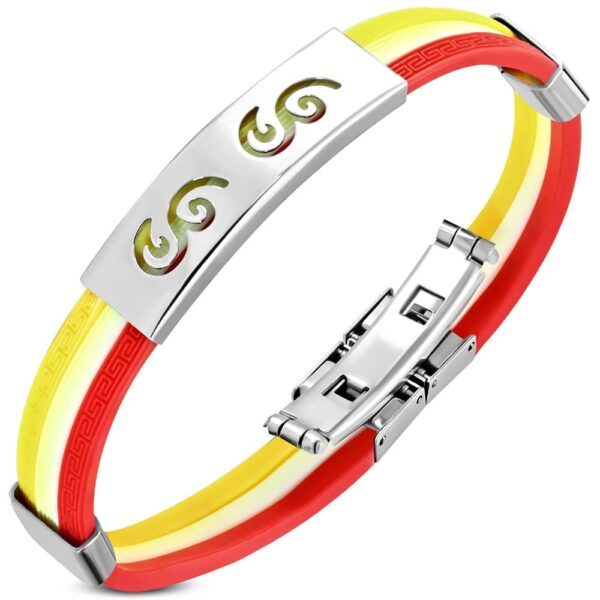 Rain - Kaucsuk karkötő nemesacélba lézervágott mintával.