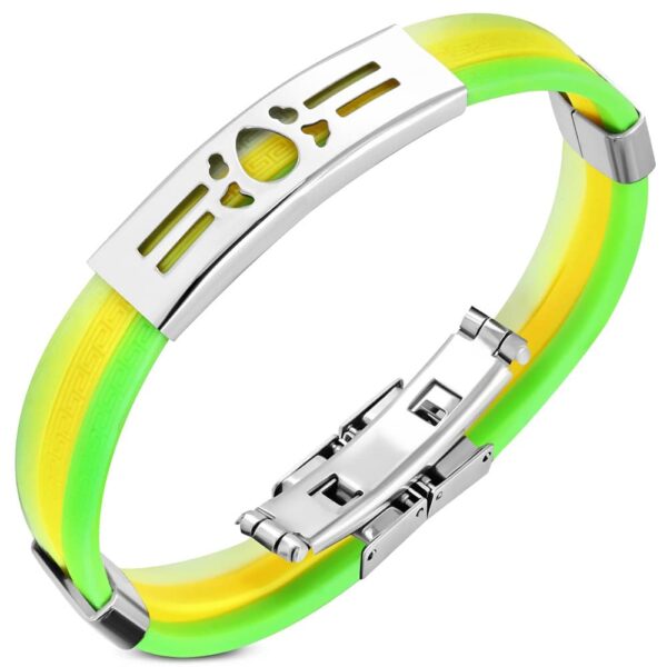 Rain - Kaucsuk karkötő nemesacélba lézervágott mintával.