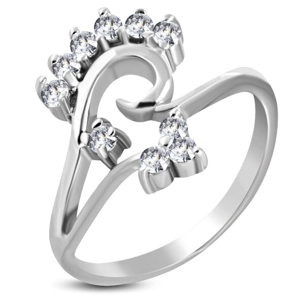 Lena nemesacél gyűrű cirkónia kristállyal