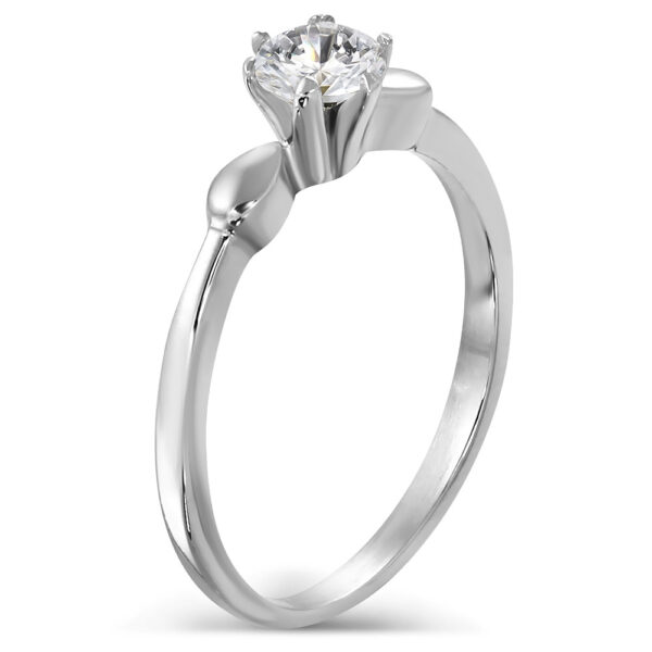 Ezüst színű nemesacél gyűrű cirkónia kristállyal