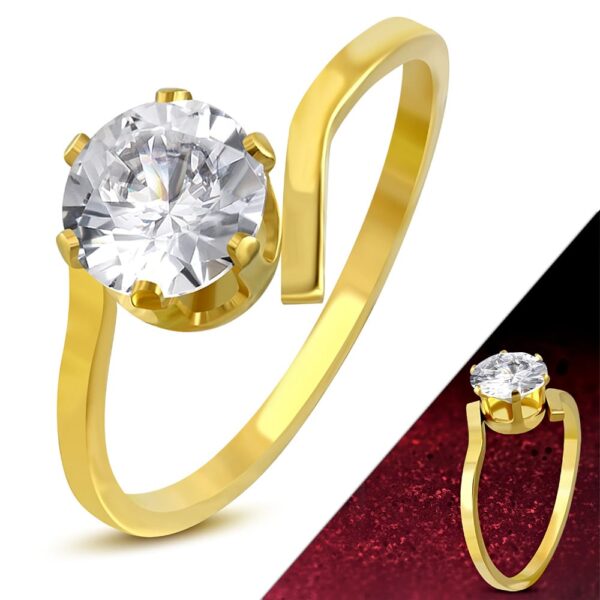 Crystal Queen kristályos arany színű nemesacél gyűrű