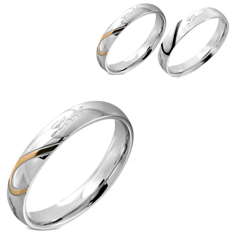 Ezüst színű - Love - feliratú nemesacél gyűrű ékszer