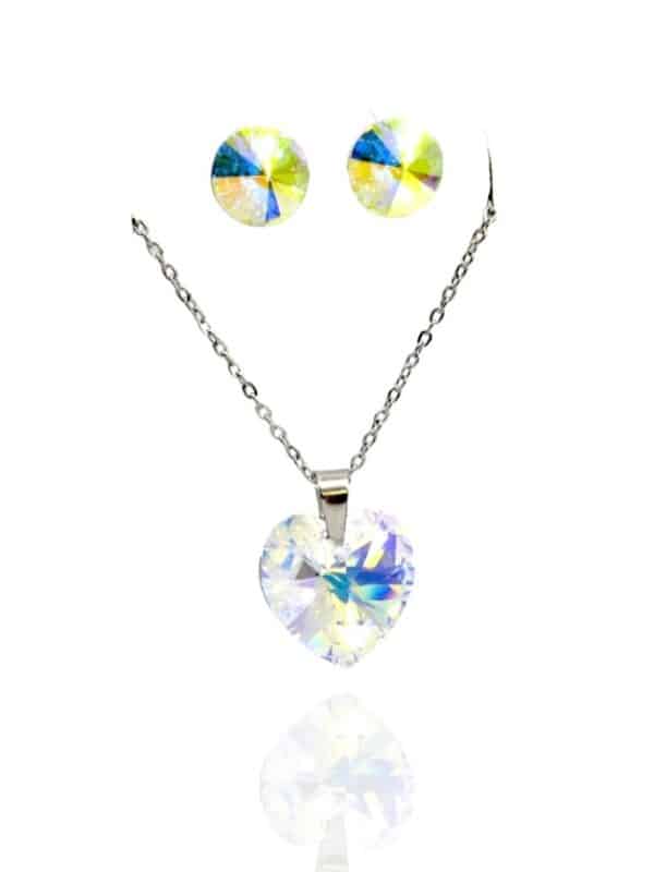 Szives swarovski kristályos ékszer szett - Crystal AB