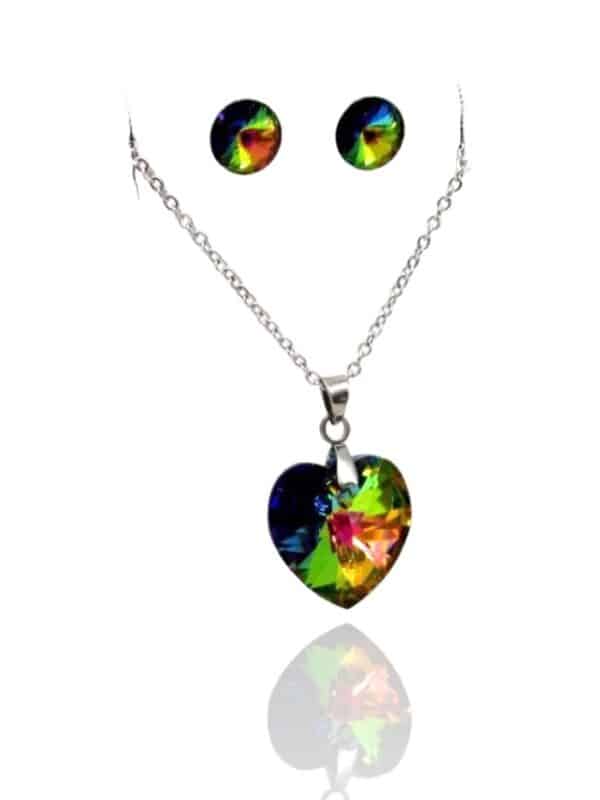 swarovski kristályos szives ékszer szett