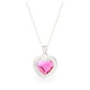 Pink szives swarovski kristályos ezüst nyaklánc