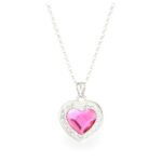 Pink szives swarovski kristályos ezüst nyaklánc