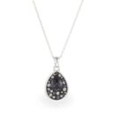 Fekete swarovski kristályos 925 ezüst nyaklánc