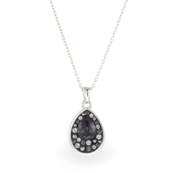 Fekete swarovski kristályos 925 ezüst nyaklánc