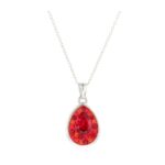 Piros swarovski kristályos ezüst nyaklánc