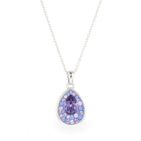 Lila swarovski kristályos ezüst nyaklánc