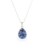 Sötét kék swarovski kristályos ezüst nyaklánc