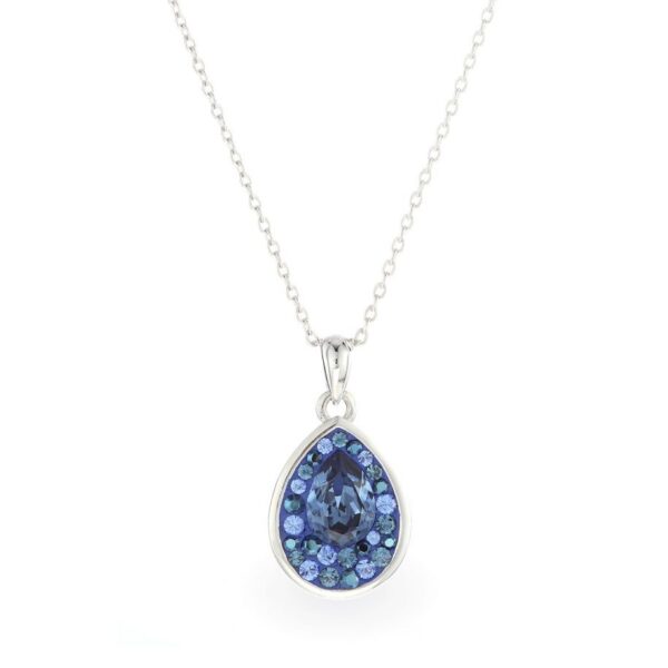 Sötét kék swarovski kristályos ezüst nyaklánc