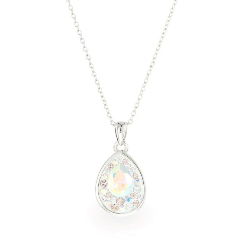 Színes swarovski kristályos ezüst nyaklánc