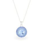 kék swarovski kristályos ezüst nyaklánc