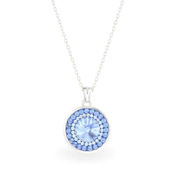 kék swarovski kristályos ezüst nyaklánc