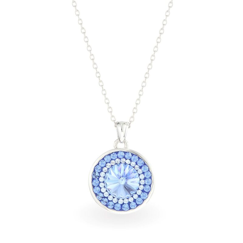 kék swarovski kristályos ezüst nyaklánc