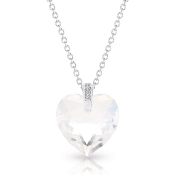925 Ezüst nyaklánc swarovski kristályos szives medállal