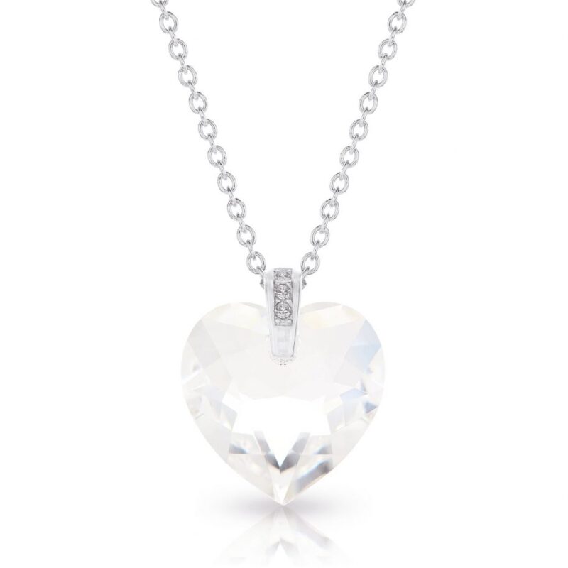 925 Ezüst nyaklánc swarovski kristályos szives medállal