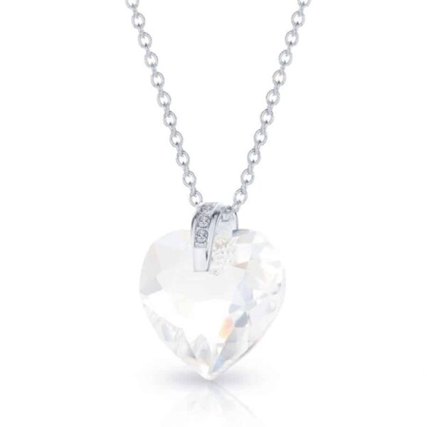 925 Ezüst nyaklánc swarovski kristályos szives medállal