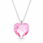 925 Ezüst nyaklánc swarovski kristályos szives medállal