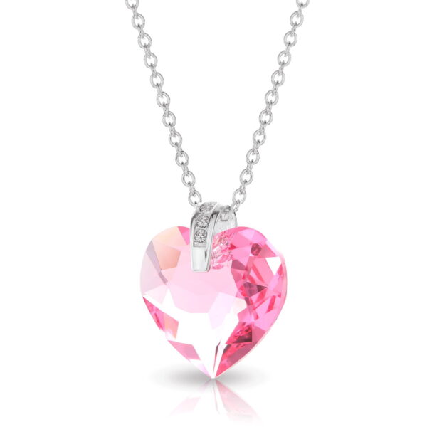 925 Ezüst nyaklánc swarovski kristályos szives medállal