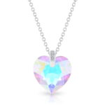 925 Ezüst nyaklánc swarovski kristályos szives medállal